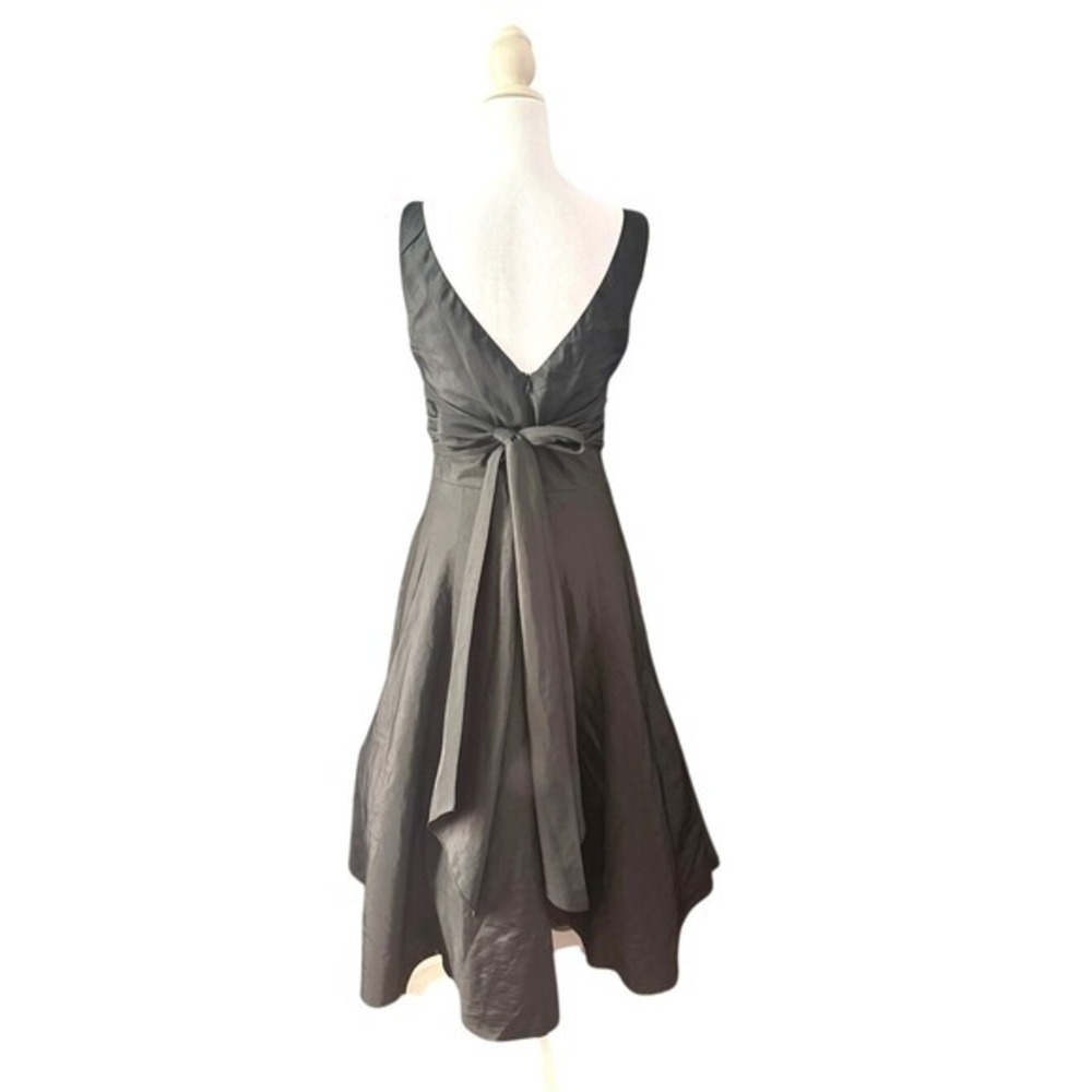 Onyx Nite Black Taffeta Crinoline Fit & Flare Dress 6 Vintage Whimsigoth Grunge - Picture 2 of 10
